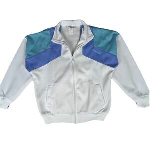Adidas Vintage 90's colorblock track jacket white, blue, light blue Womens Sz M